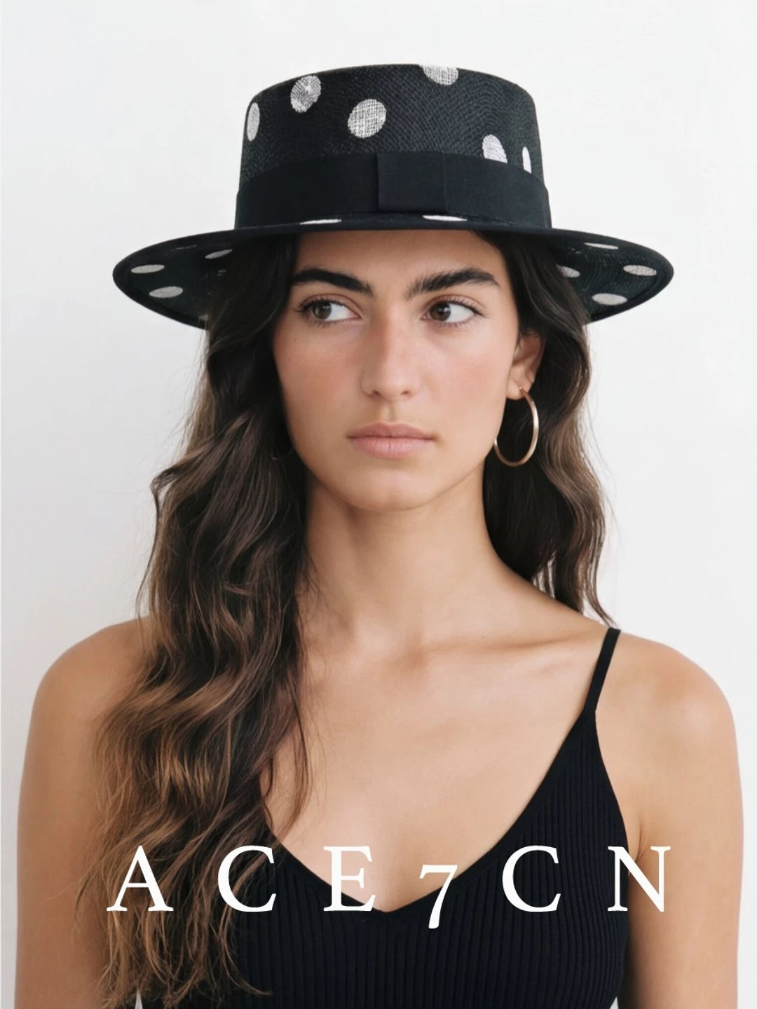 British Chic Premium Silk-Voile Dress Hat Black-White