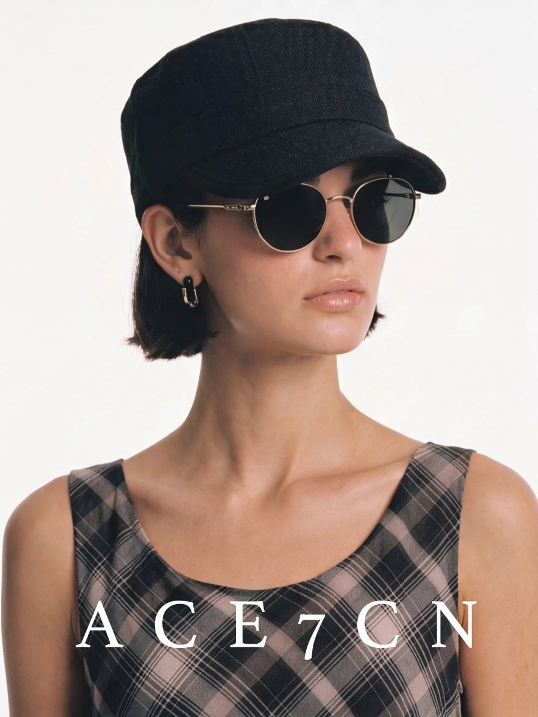 Urban Chic Casual Riding Hat Denim Flat-Top