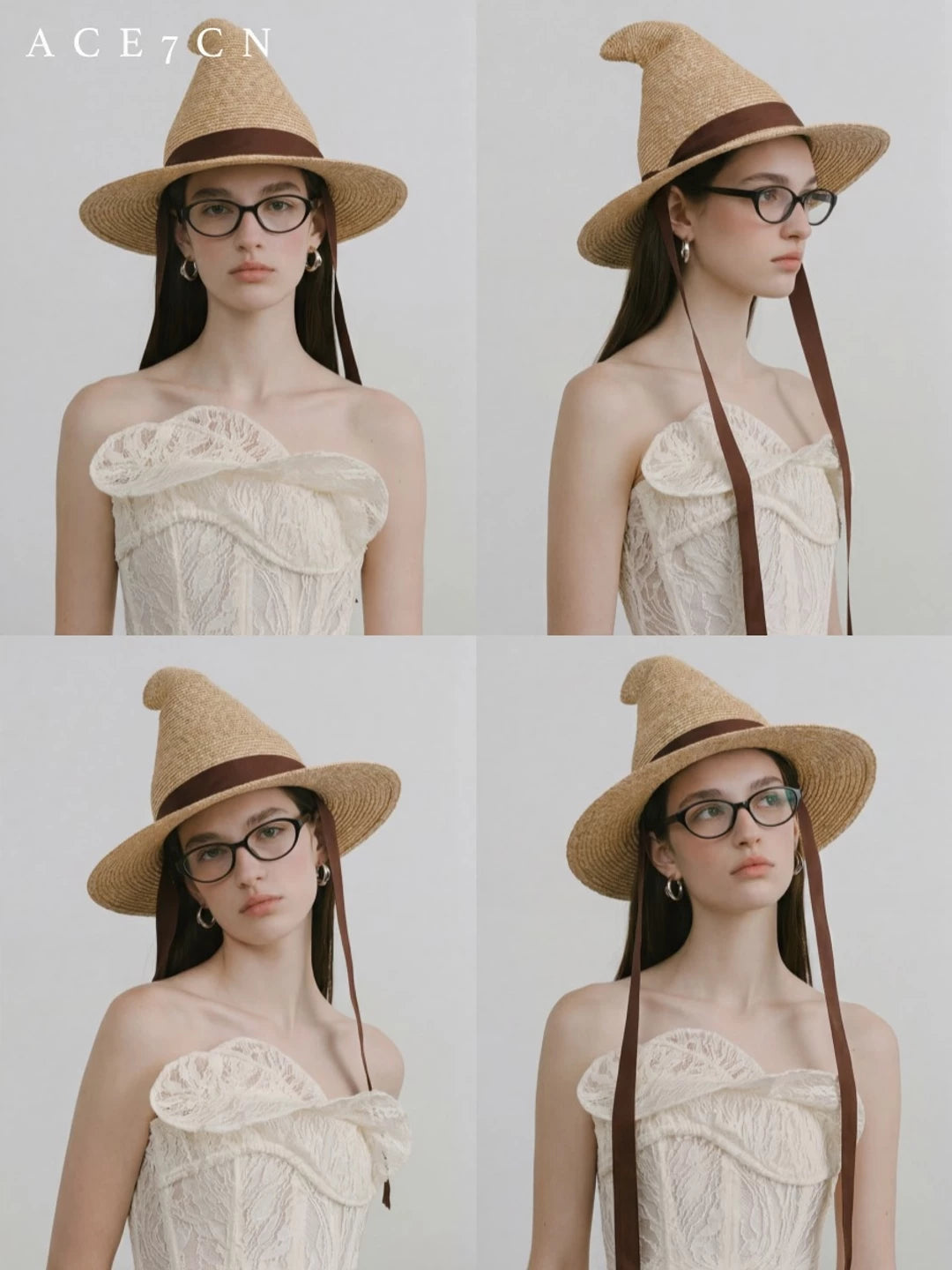 Natural Wheat-Straw Handmade Witch Hat Niche Refined