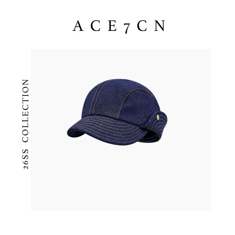 Urban Chic Denim Riding Hat Roll-Brim Bucket