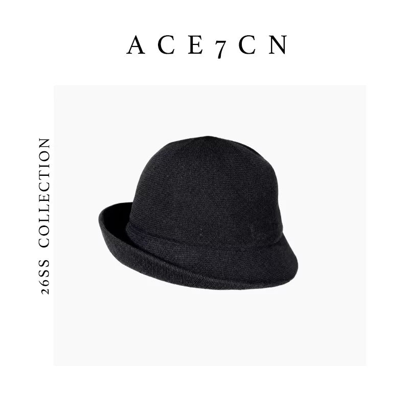 Nordic Niche Elegant Washi Bucket Hat Roll-Brim
