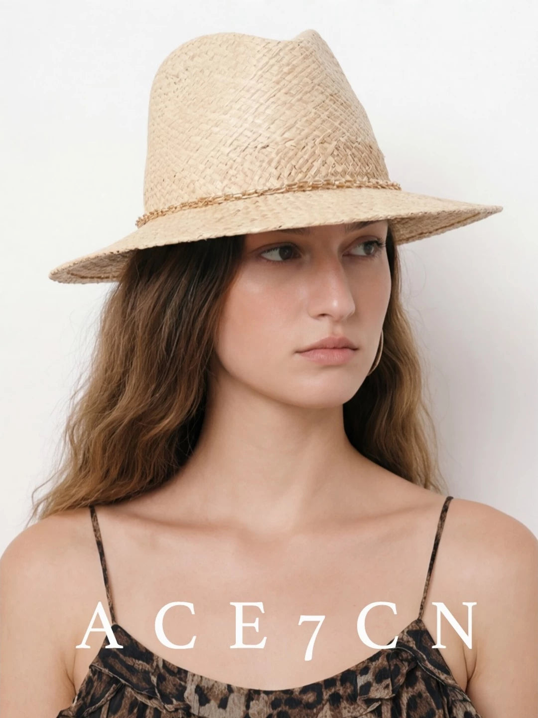Italian Niche Light-Luxury Raffia Chain Dress Hat