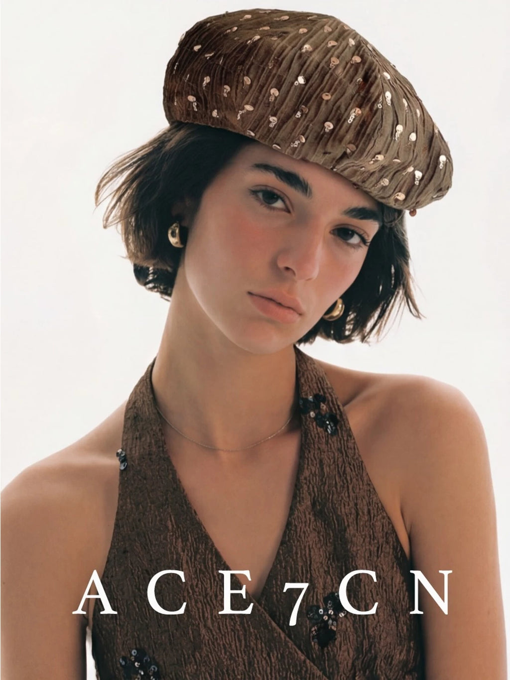 British Old-Money Vintage Tencel Beret High-Quality Handmade
