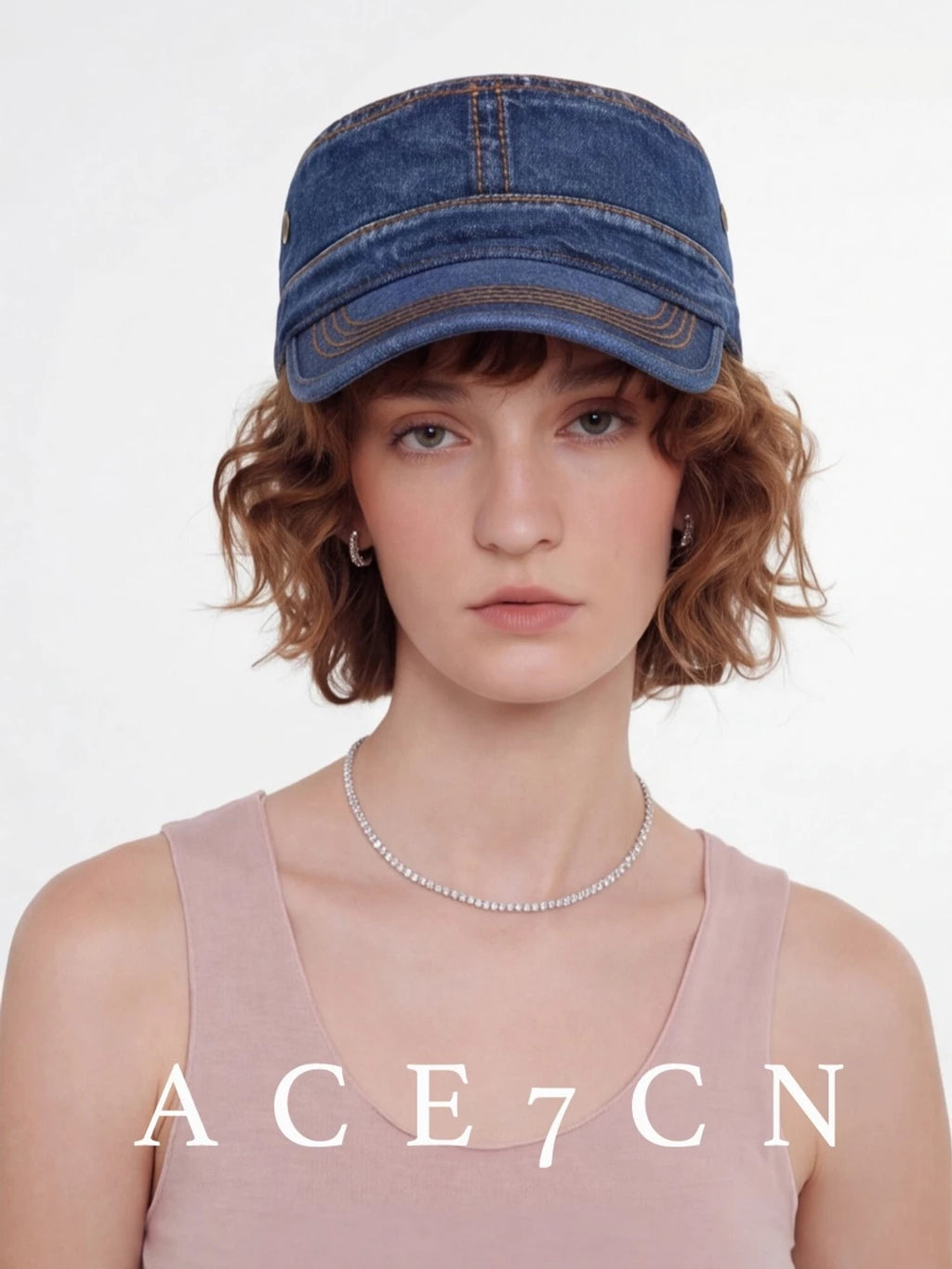 American Vintage Distressed Denim Riding Hat Commute