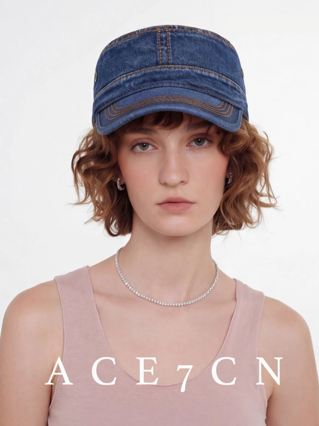 American Vintage Distressed Denim Riding Hat Commute