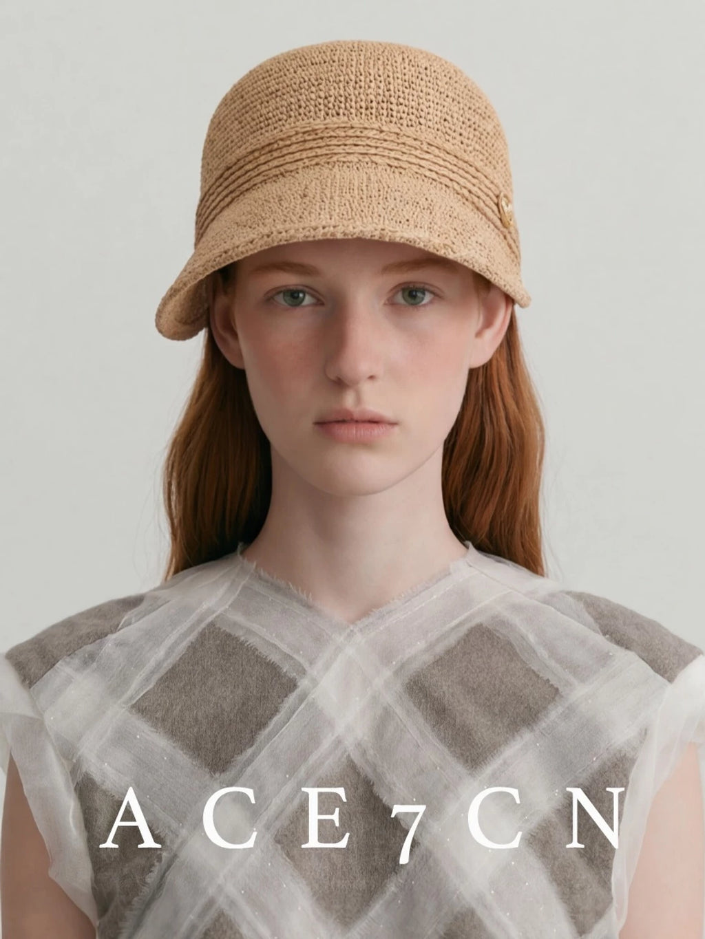 100 Natural Raffia Korean Wide-Brim Riding Hat
