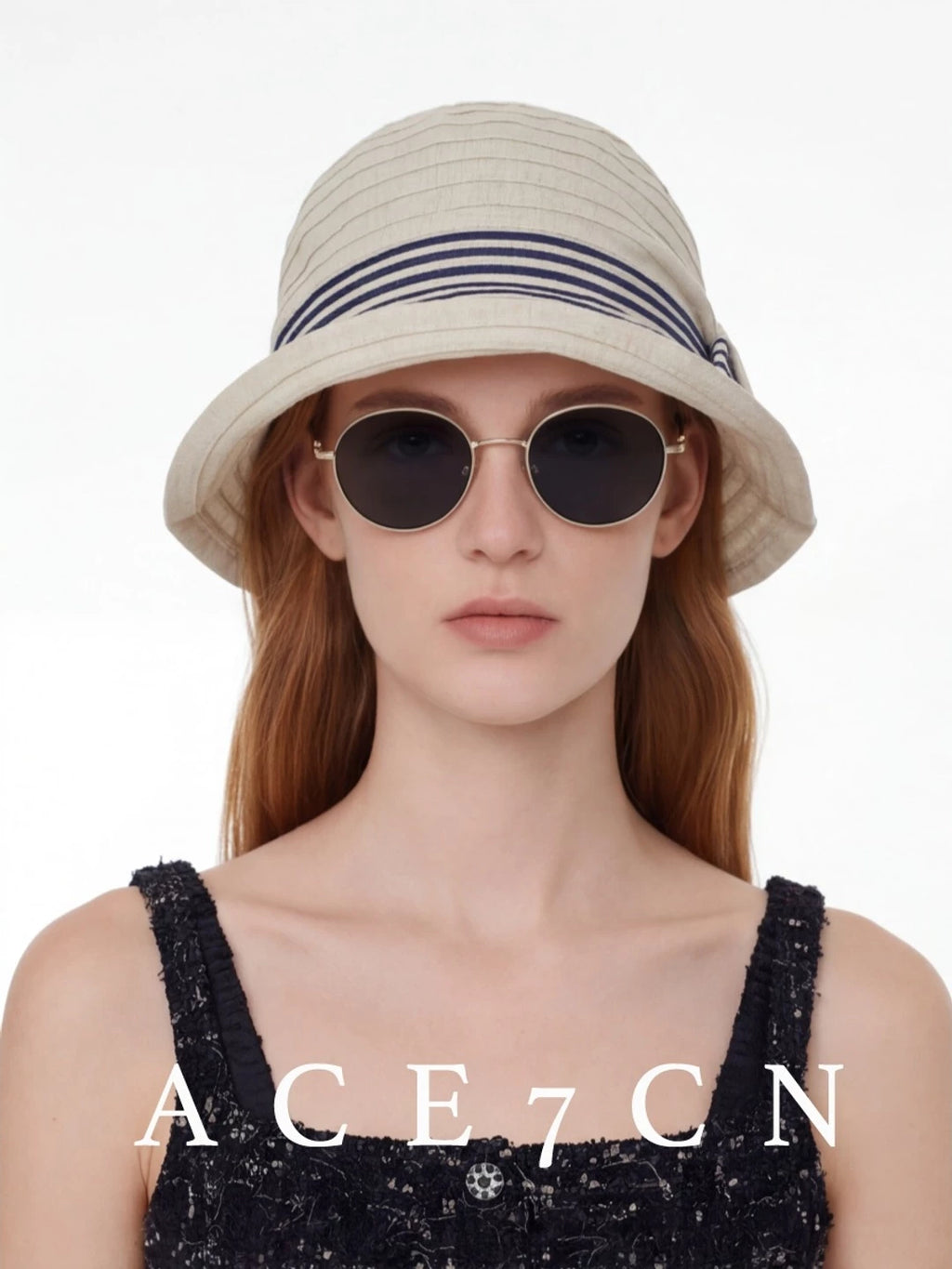 South-France Midsummer Bucket Hat Bow Color-Block Striped