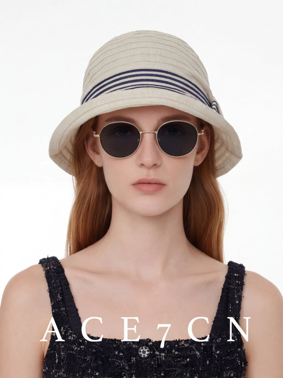South-France Midsummer Bucket Hat Bow Color-Block Striped