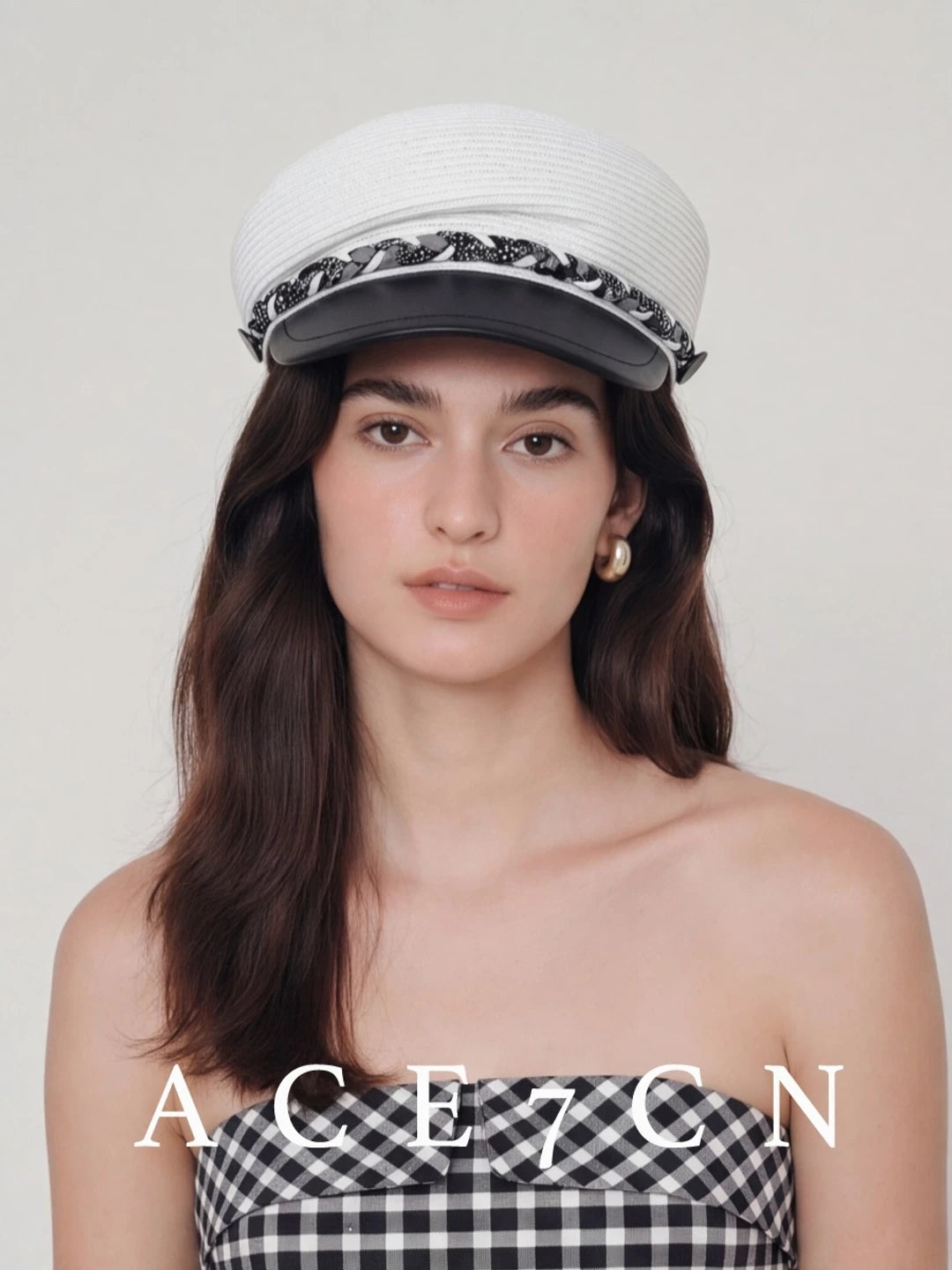 British Elegant Equestrian Hat Embellished French Tweed