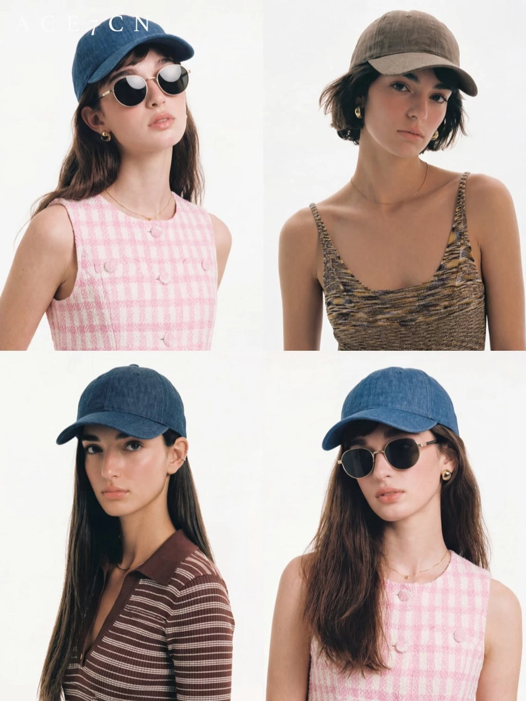 Urban Chic Denim Linen Equestrian Baseball Cap