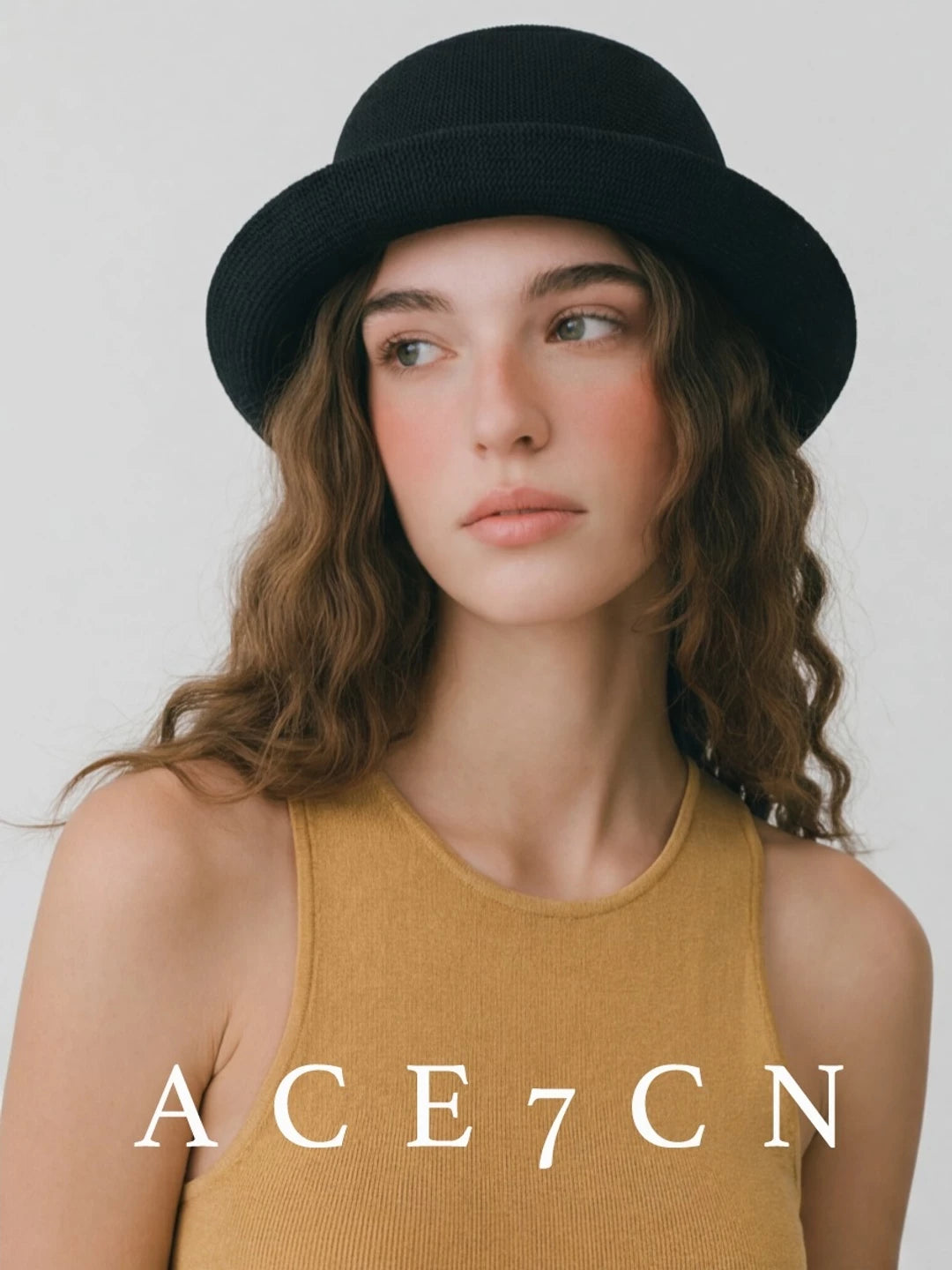 Nordic Niche Elegant Washi Bucket Hat Roll-Brim