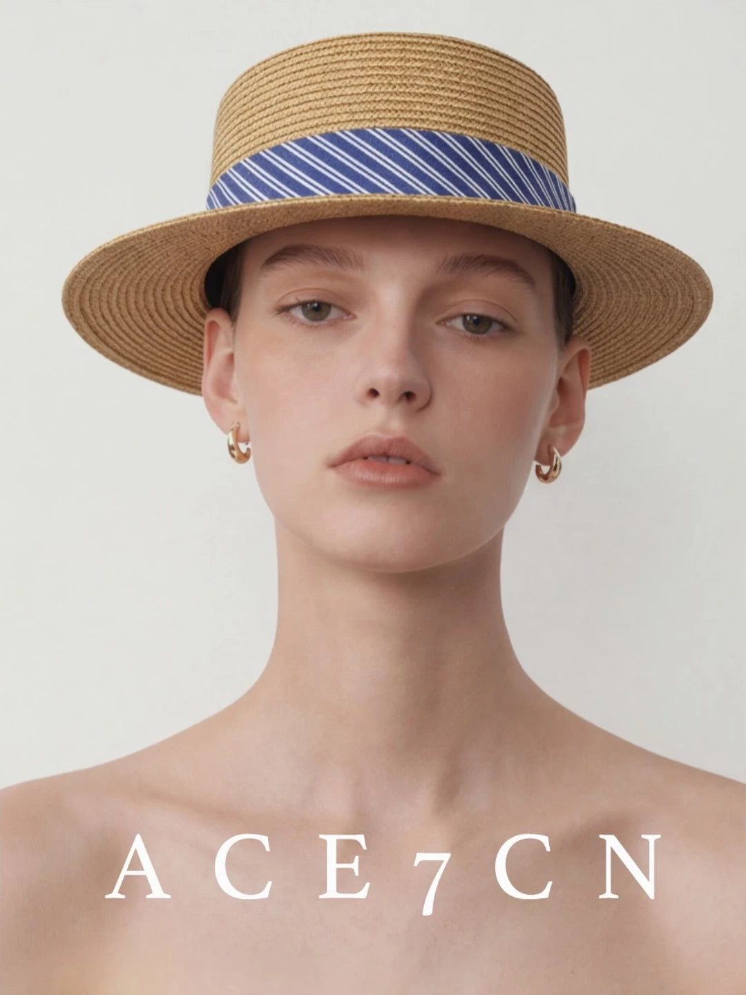 French Vintage Straw-Woven Sun Hat Resort Straw