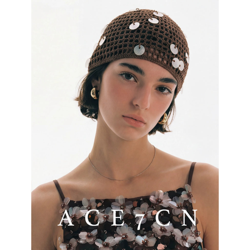 Vintage Chic Hand-Crochet Hat Vintage Openwork Headwrap