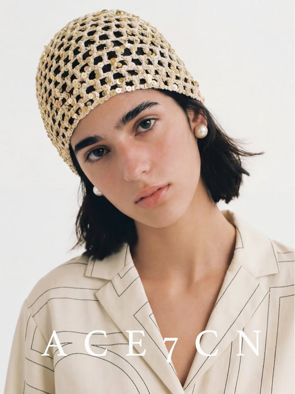 Danish Old-Money Vintage Hand-Crochet Openwork Hat Headwrap