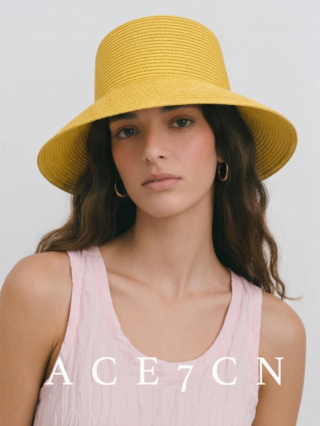 Light-French Straw-Woven Sun Hat Colorful Resort Straw