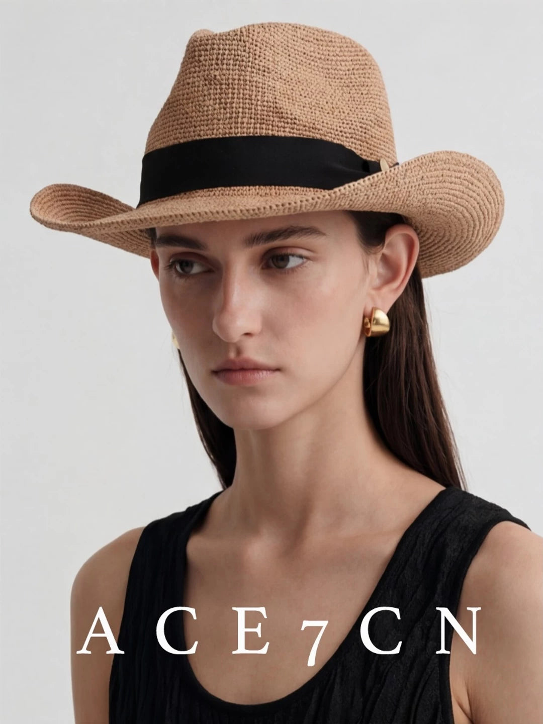 British Classic Premium Raffia Fedora Hand-Woven Western