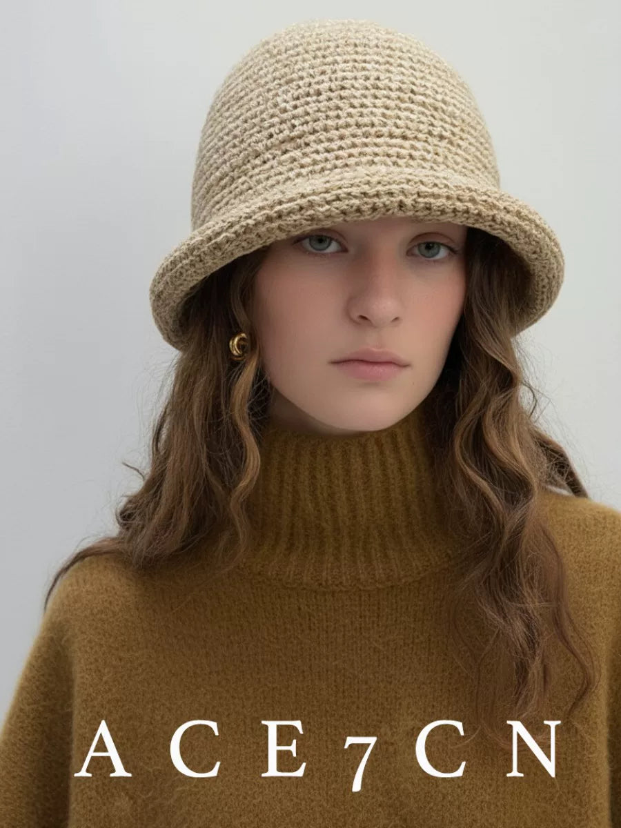Vintage Japanese Hand-Crochet Dress Hat Nordic Chic