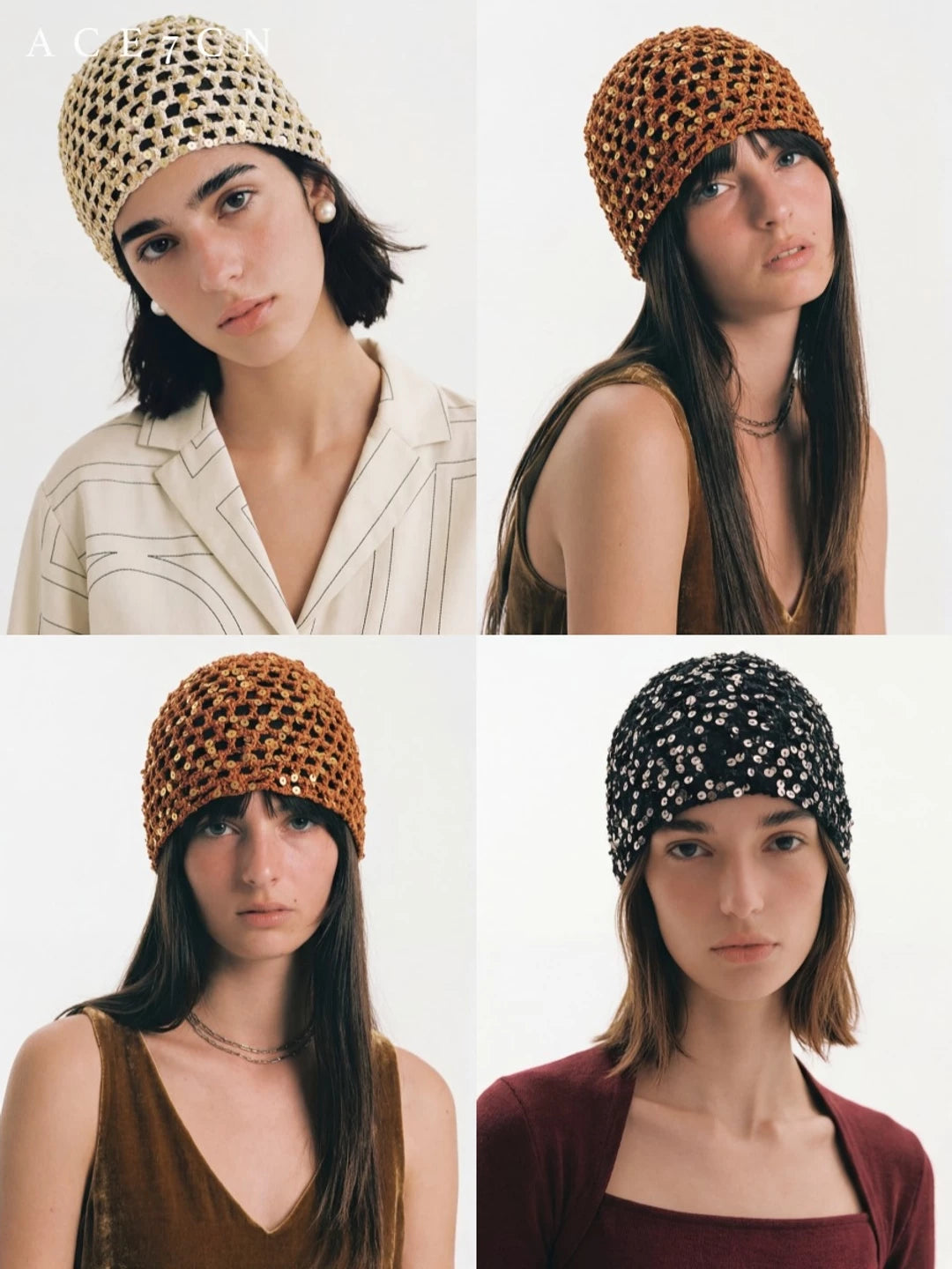 Danish Old-Money Vintage Hand-Crochet Openwork Hat Headwrap