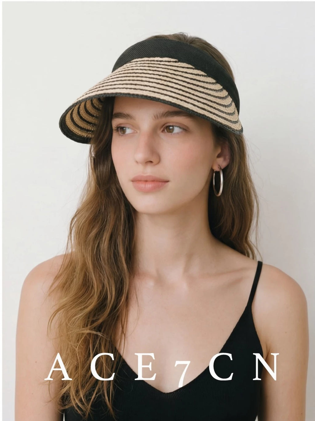 South-France Midsummer Visor Striped Sun-Shade Headband Hat