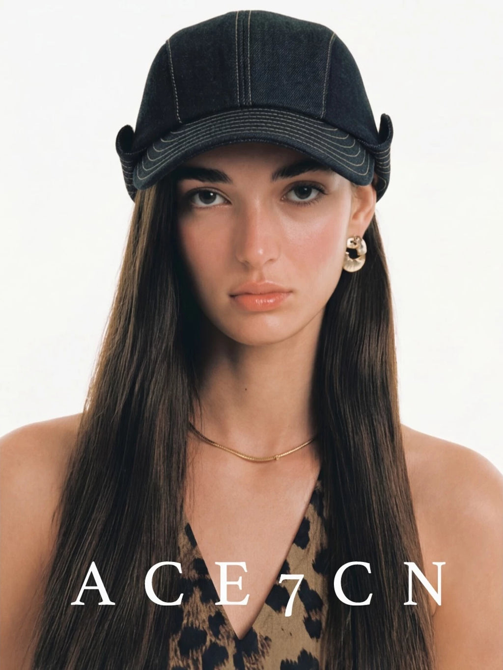 Urban Chic Denim Riding Hat Roll-Brim Bucket