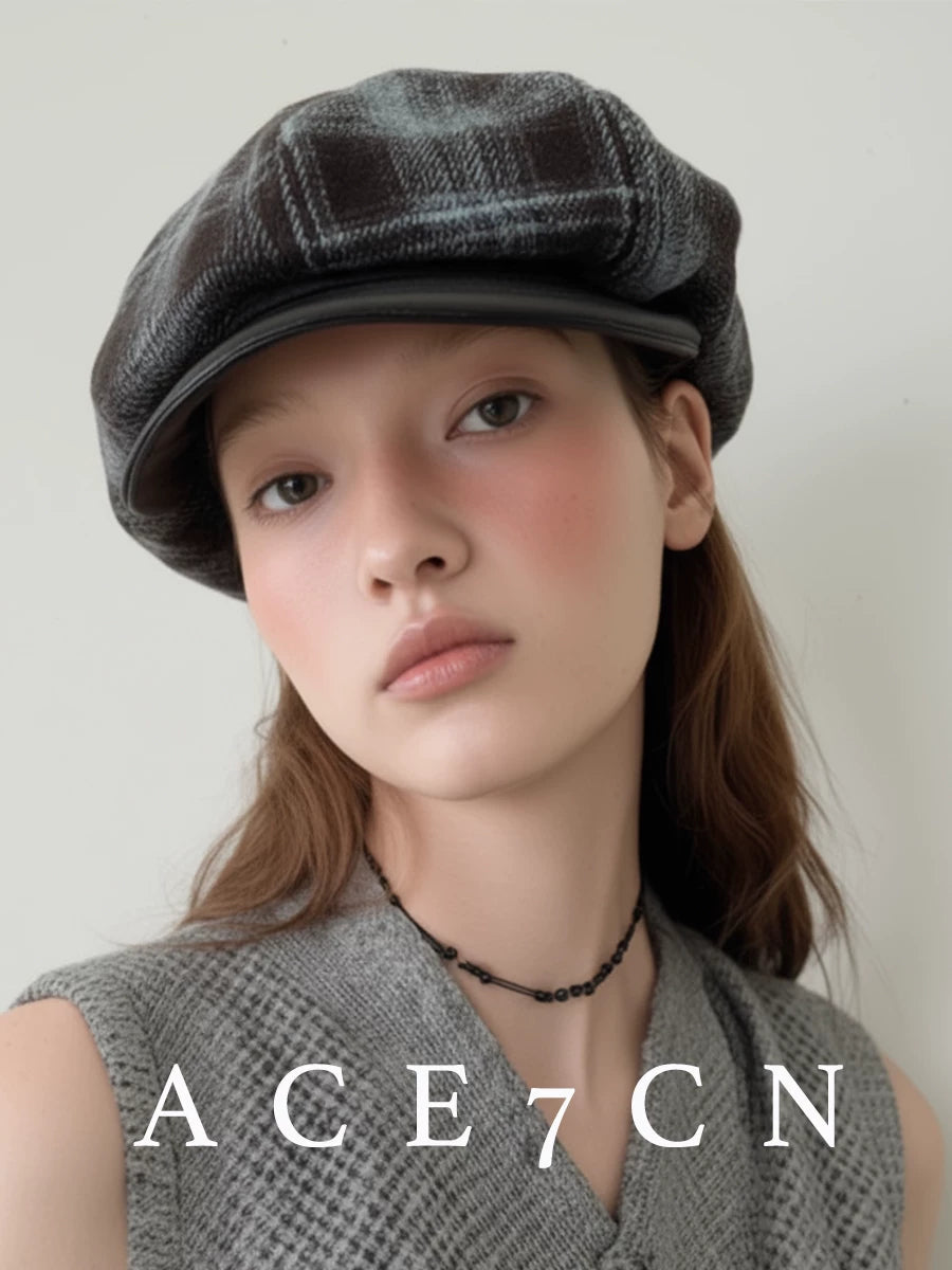 British Plaid Newsboy Cap Vintage Beret Travel