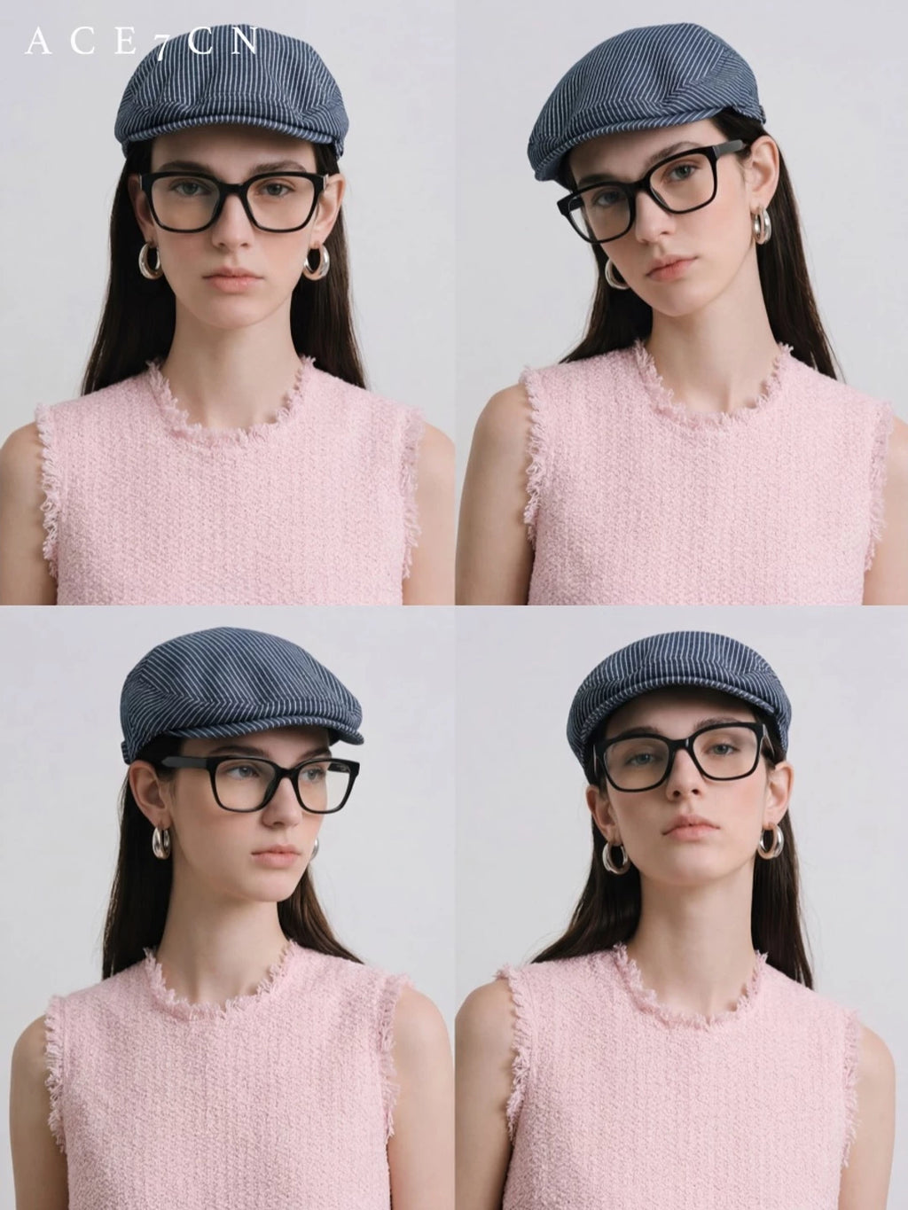 Japanese Niche Urban Chic Striped Flat Cap