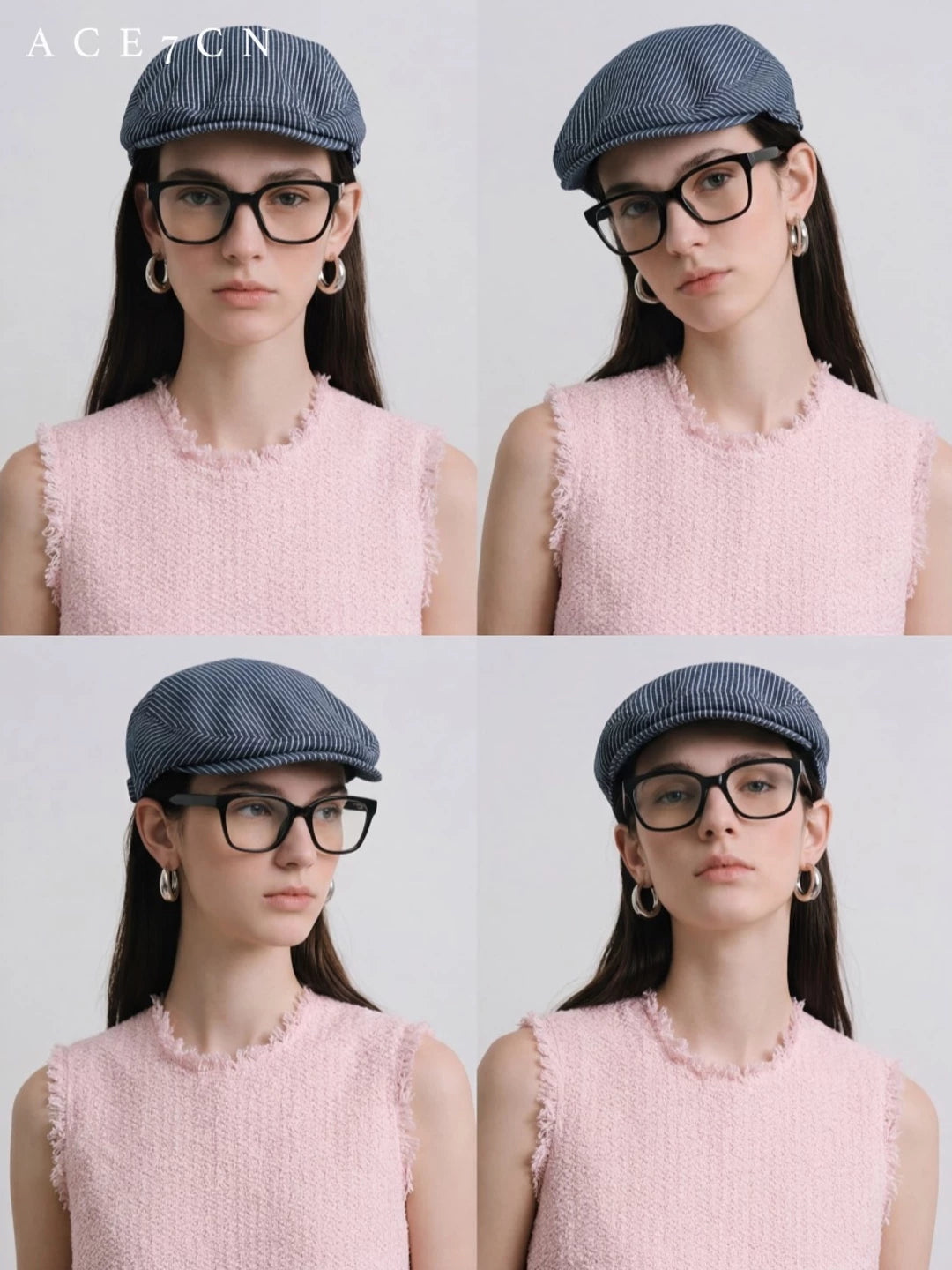Japanese Niche Urban Chic Striped Flat Cap