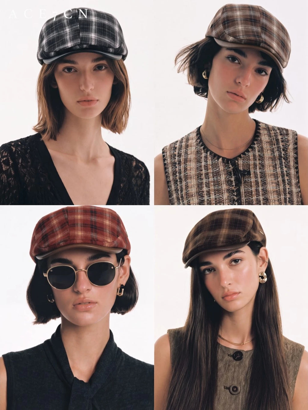 British Vintage Plaid Flat Cap New Cap