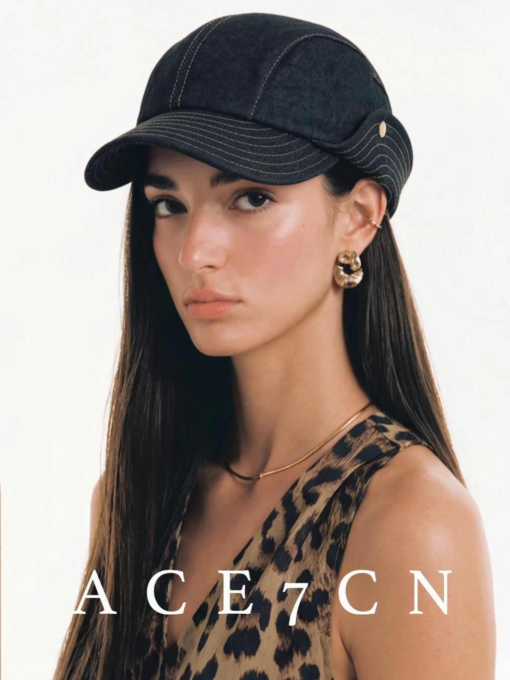 Urban Chic Denim Riding Hat Roll-Brim Bucket