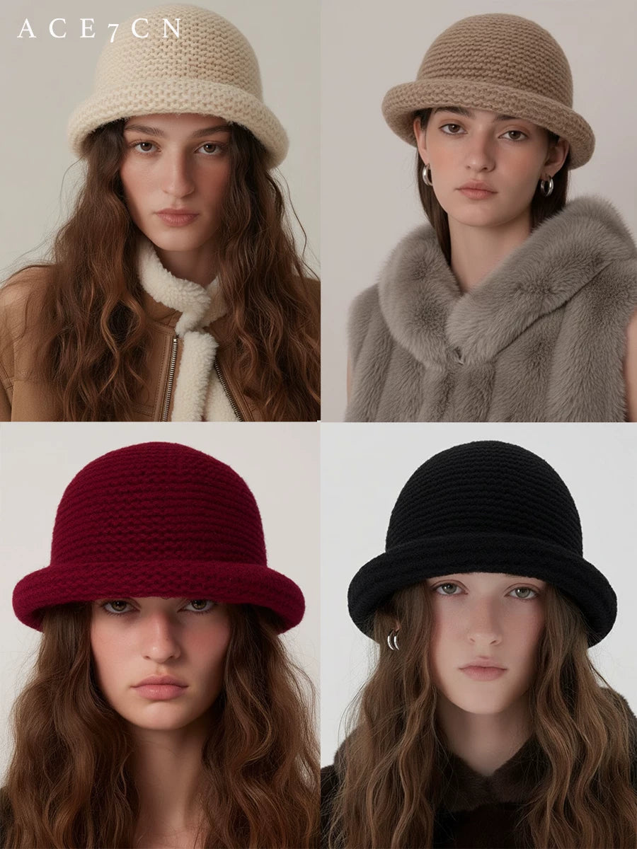 100 cashmere Pure Cashmere Hand-Crochet Dress Hat