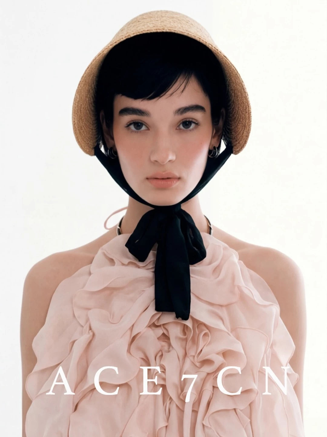 Hepburn French Estate Hat One-Piece Wheat-Straw Straw