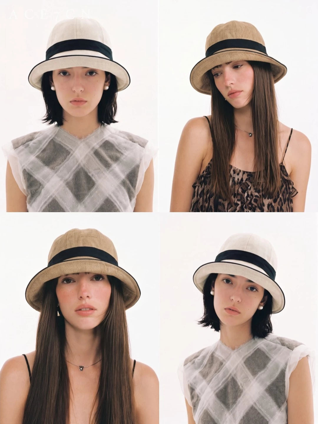 Japanese Niche Handmade Faux-Linen Riding Hat Bucket