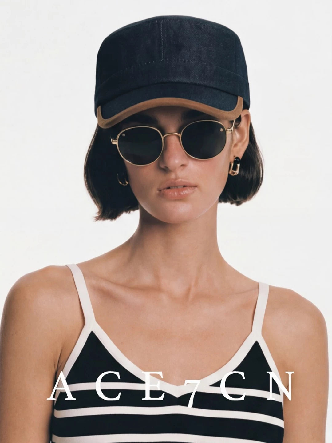 Urban Chic Denim Riding Hat Distressed Denim