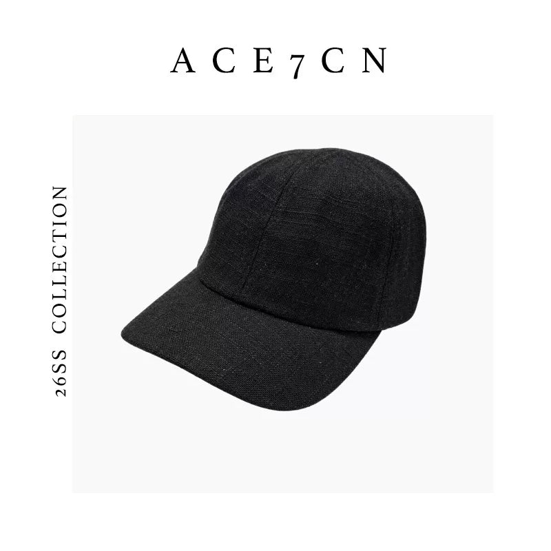 Urban Minimalist Linen Riding Hat Breathable Sun-Shade