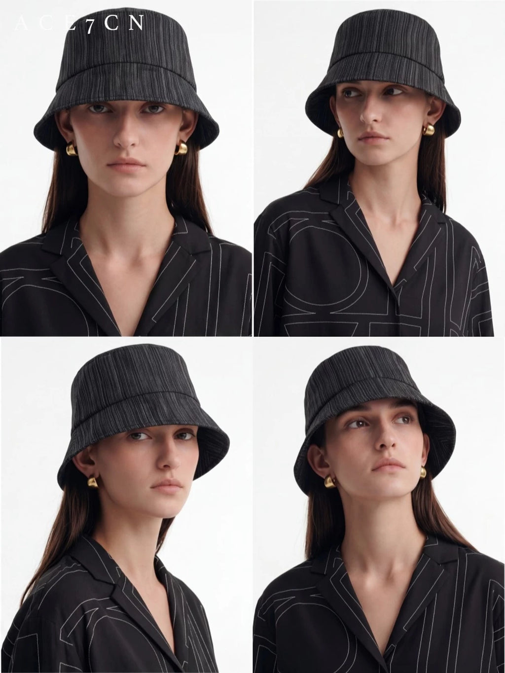Vintage Elegant Resin-Texture Linen Bucket Hat Breathable