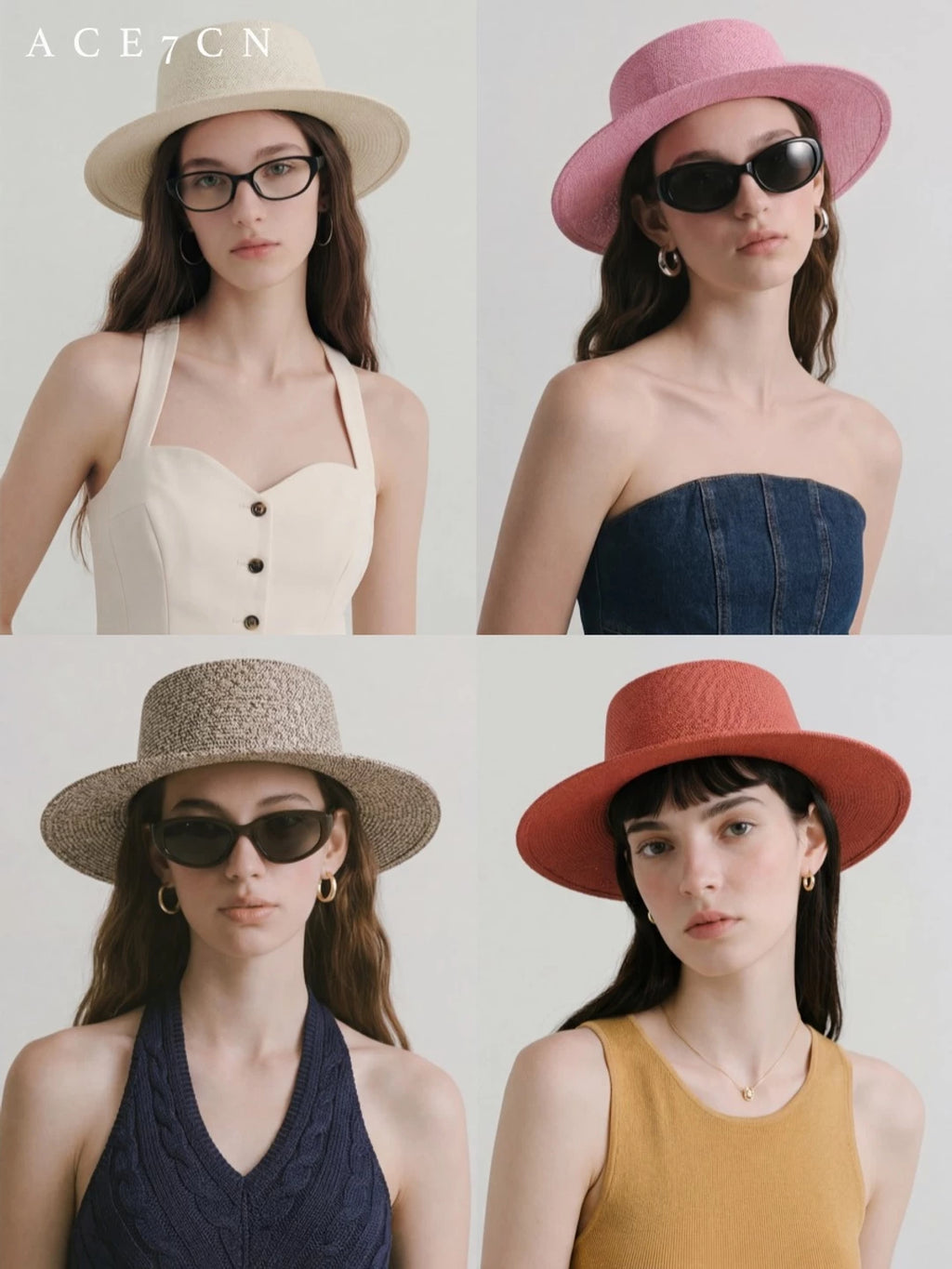 Classic French Dress Hat Summer Colorful Simple