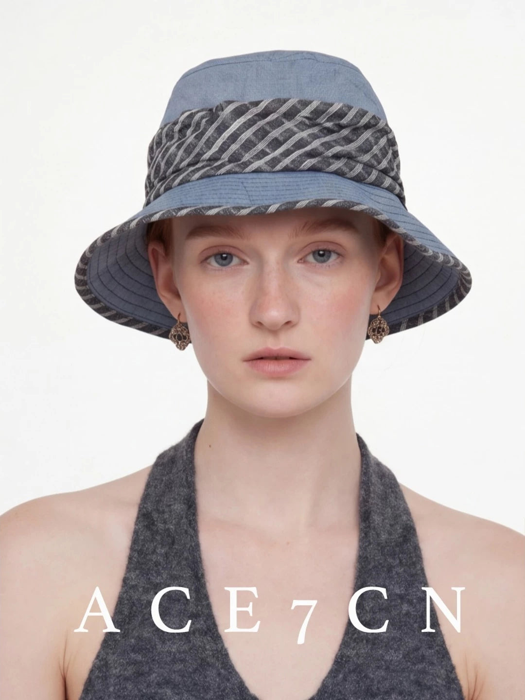 Danish Plaid Bucket Hat Outdoor Travel Sun-Shade