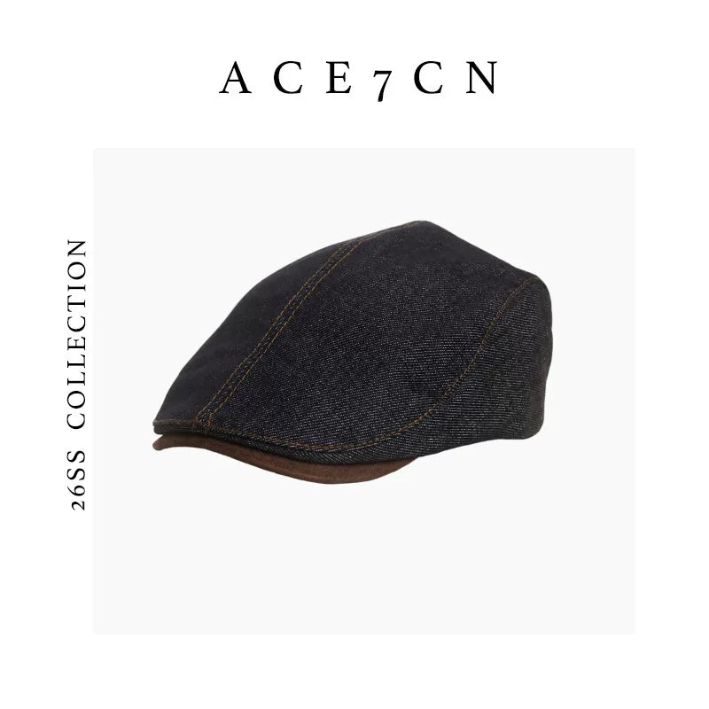 British Old-Money Denim Flat Cap Urban Vintage