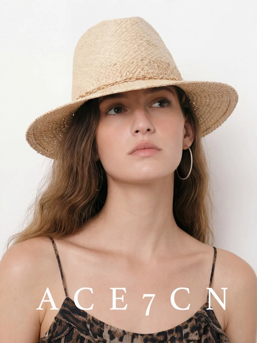 Italian Niche Light-Luxury Raffia Chain Dress Hat