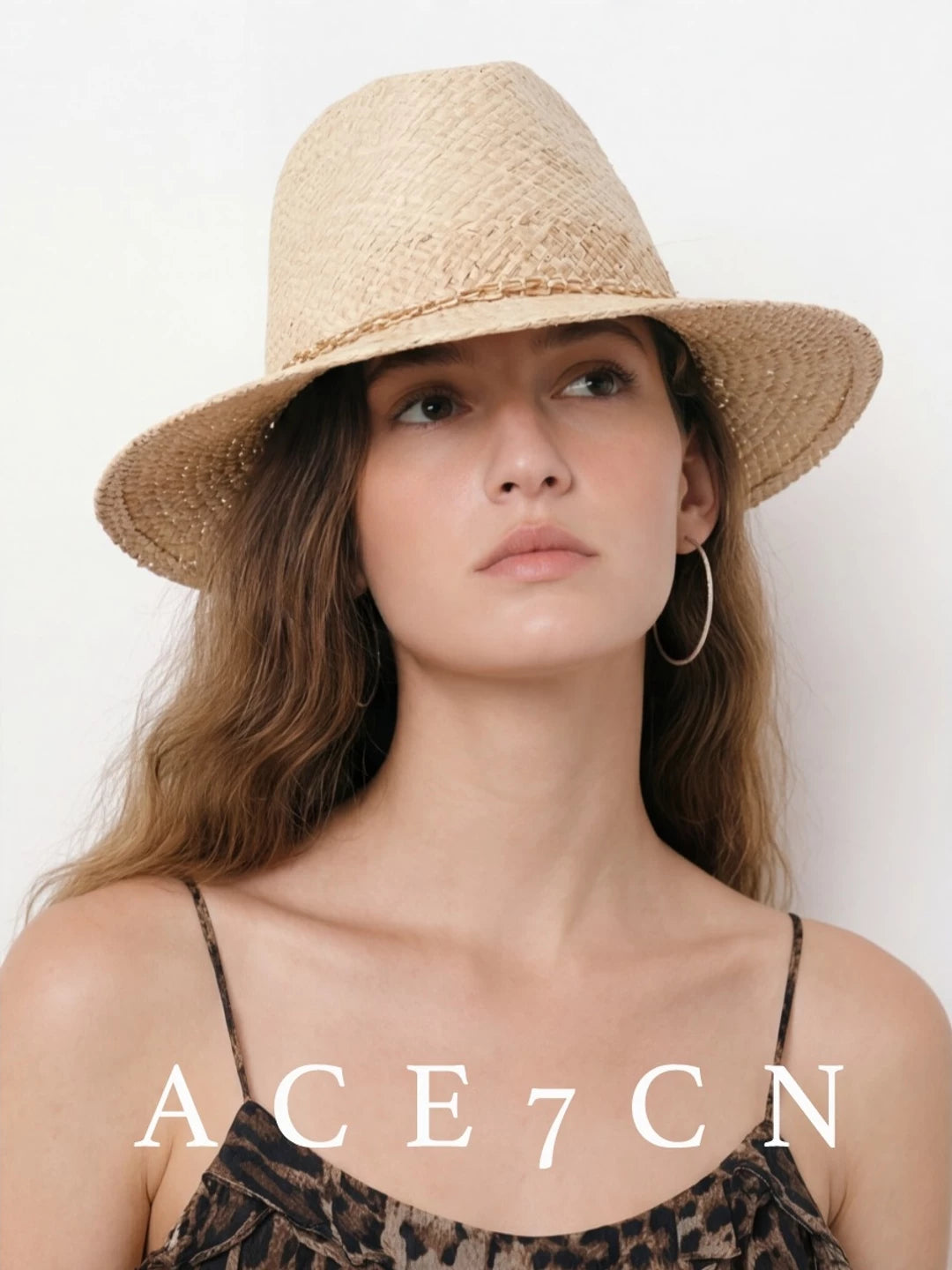 Italian Niche Light-Luxury Raffia Chain Dress Hat