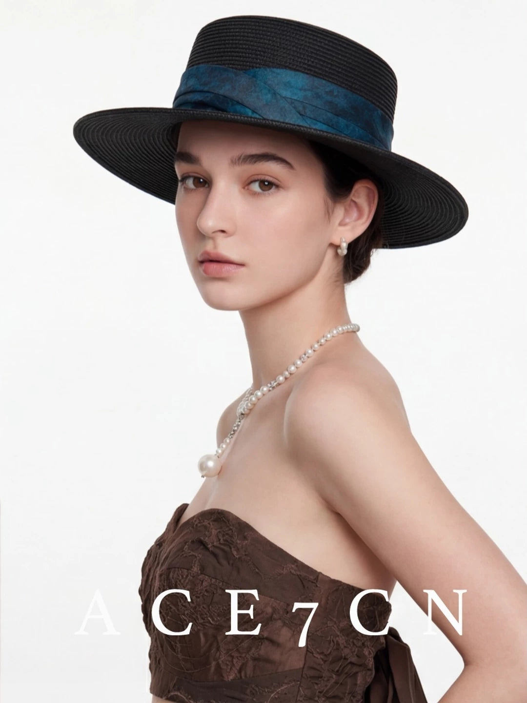 British Old-Money Vintage Dress Hat Ribbon Hepburn