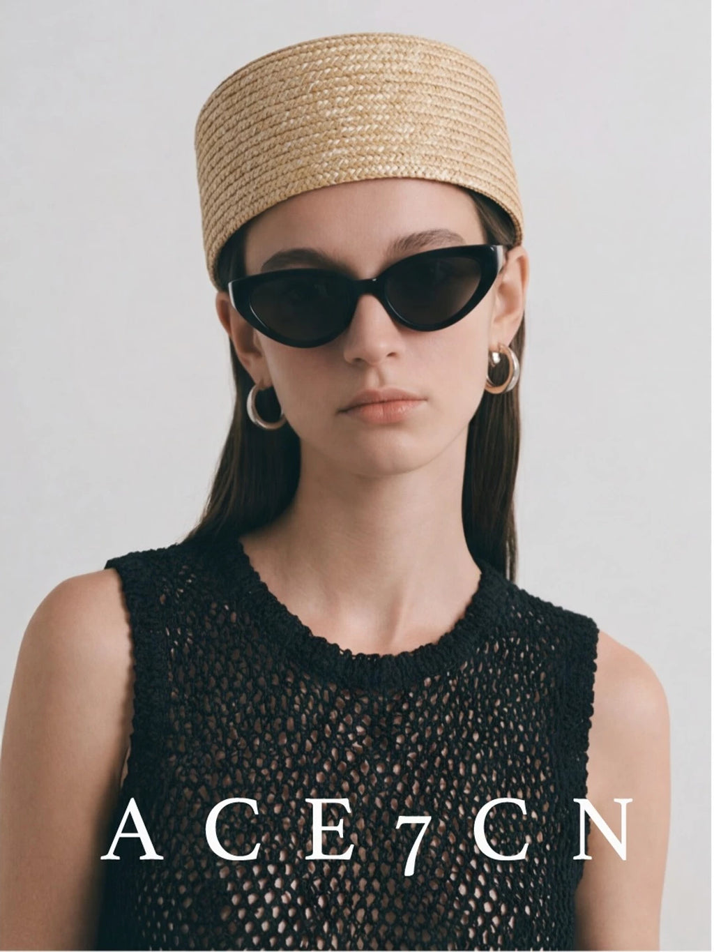 Designer Straw-Woven Pillbox Hat pillbox Hepburn Round