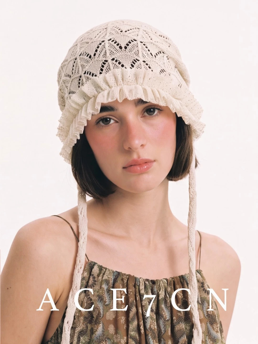 French Vintage Elegant Openwork Hand-Crochet Hat Lace