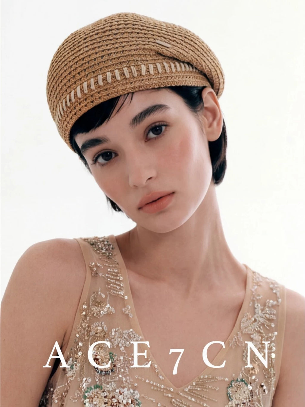 Japanese Niche Hand-Stitched Styling Beret Elegant Hepburn