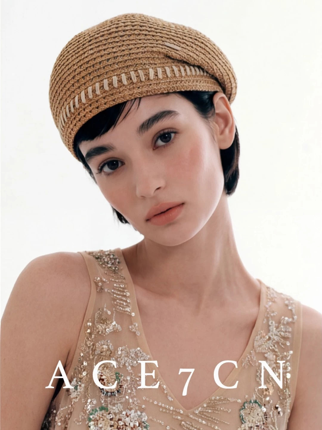 Japanese Niche Hand-Stitched Styling Beret Elegant Hepburn