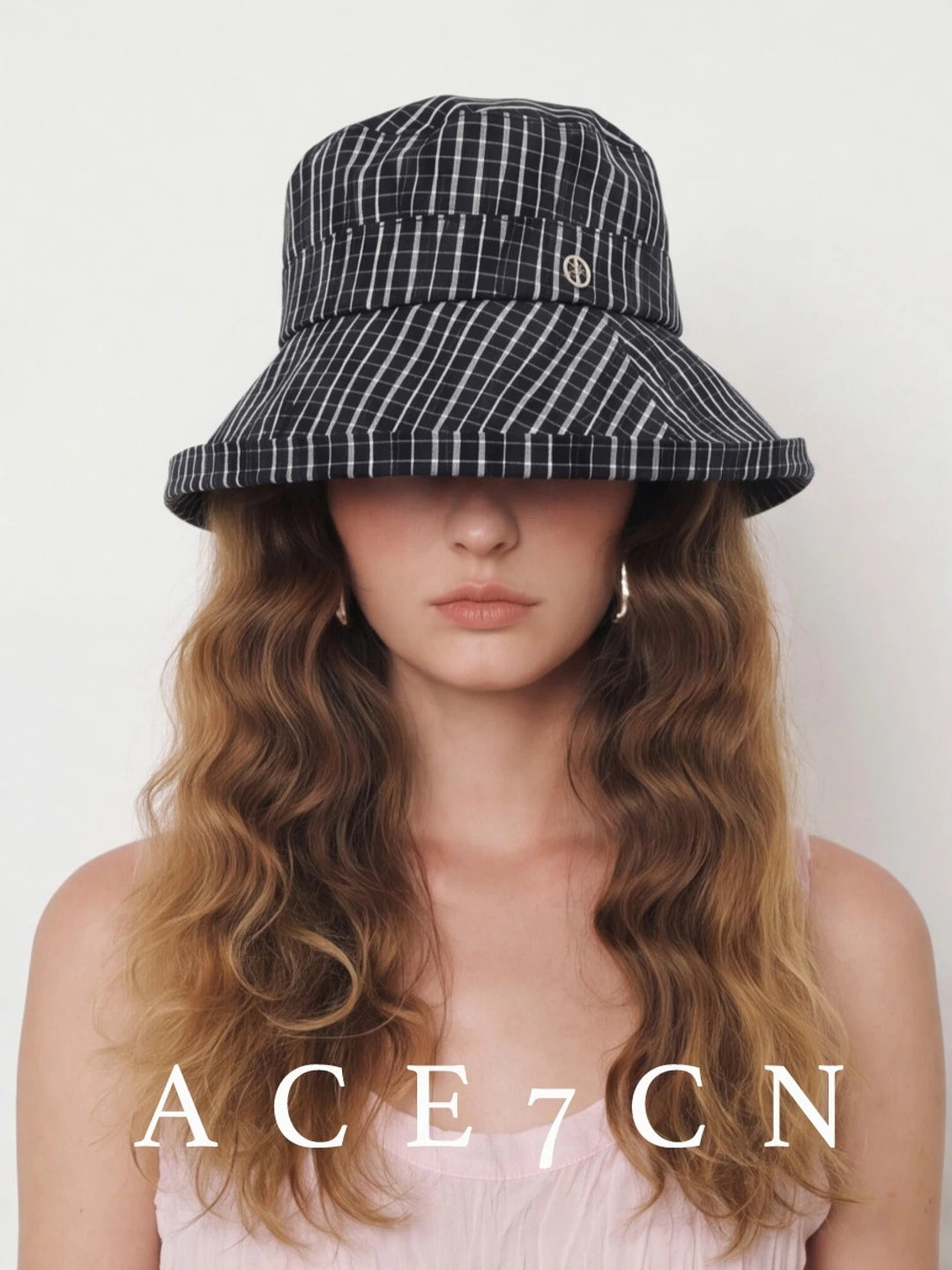 Nautical Hand-Pleated Plaid Bucket Hat Urban Chic