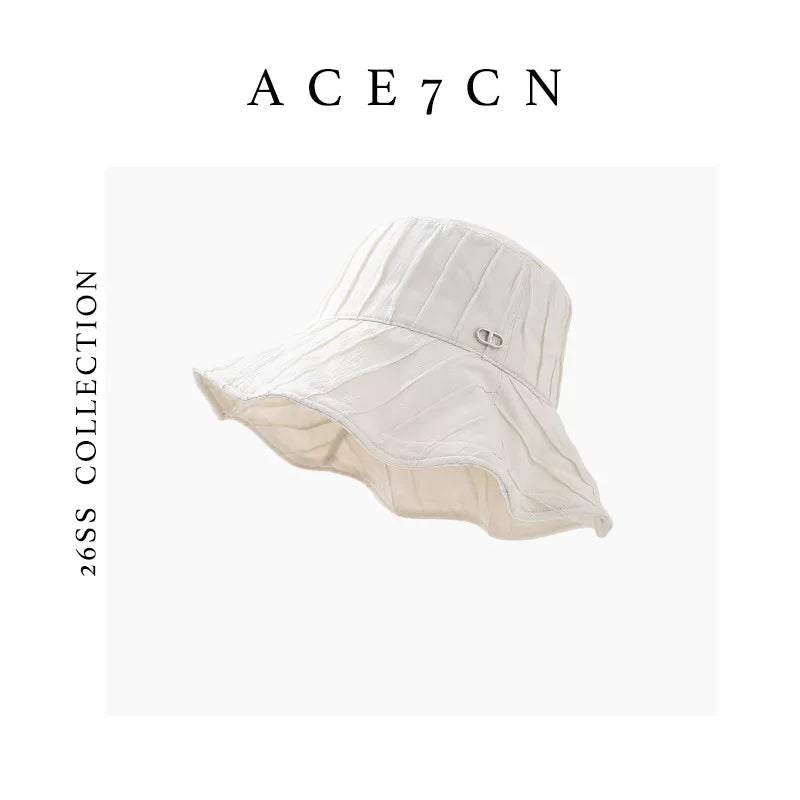 Japanese Outdoor Handmade Pleated Bucket Hat Bucket