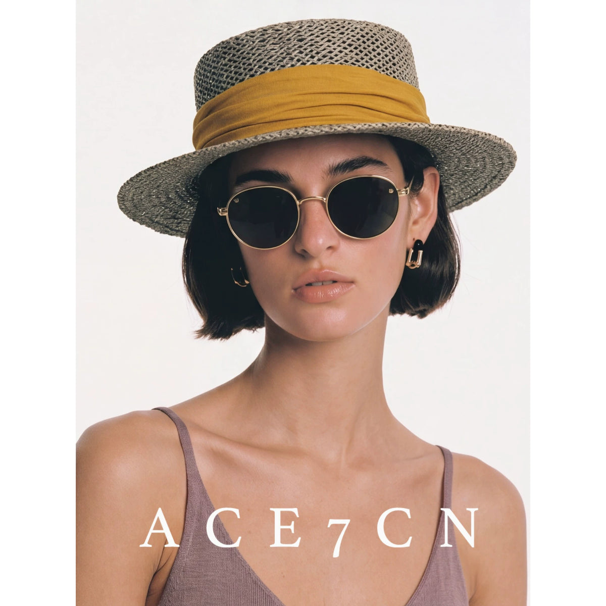 South-France Seagrass Hand-Woven Dress Hat Flat-Top Straw