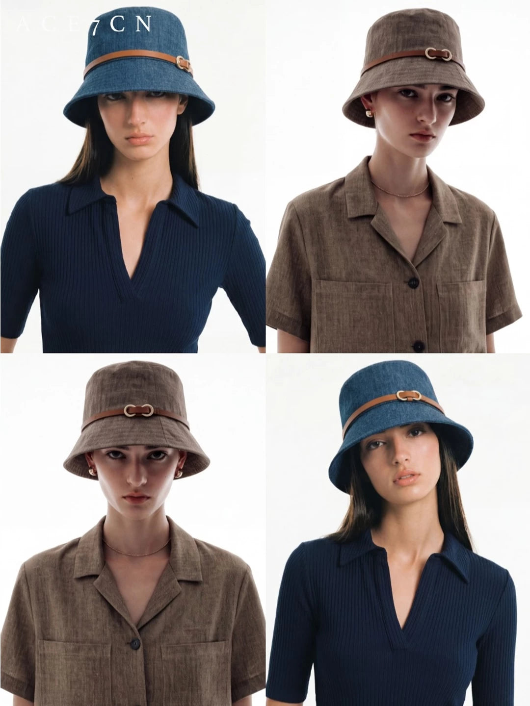 Urban Minimalist Cotton-Linen Bucket Hat Outdoor Casual