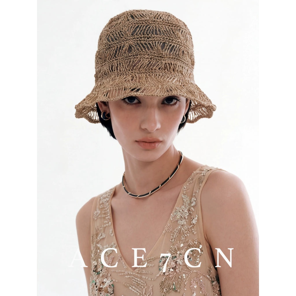 Urban Openwork Bucket Hat Relaxed Lightweight Straw